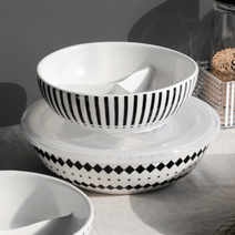 흰 싸고예쁜 명품도자기 다이어트 그릇 흰접시 자취방선물 도자기찬통 흰색 하얀접시 특이한, 3.리프나눔찬기_대(1p)