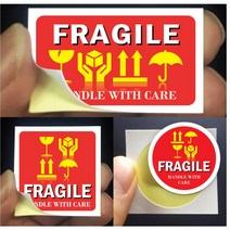 fragile 스티커 1000매 택배 박스 취급주의 영어 라벨 실링, 정사각형 500개, 30x30, hsEnT