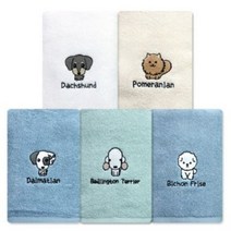 송월타월 러블리펫 수건 130g 30수 면사, 아이보리 + (닥스훈트), 25개