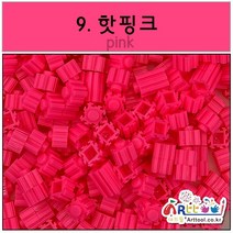 아트툴 툭툭 디폼블럭 10mm 300EA 벌크 27칼라 (나노블럭) 오른쪽방향, 09_핫핑크