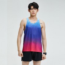 마라톤싱글렛 트레이닝 조끼 유니폼 민소매 마라톤 러닝 기능성, 블루 레드 (세트)