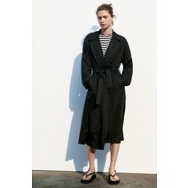 독일 자라 ZARA FLOWING 트렌치코트 - 블랙