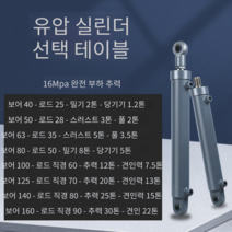 유압링크 펌프 실린더 헤드 엔진 틸트 부품 지게차, 스트로크 550mm 피스톤 로드 35mm