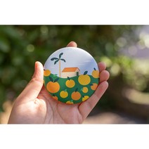 제주일러스트 손거울, 동백꽃