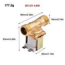 태영열 온수기 부속 G1/2 "평상시 닫힘 황동 전기 솔레노이드 밸브 DC 태양열 온수기 물 흡입구 흐름, 03 AC220V 6W