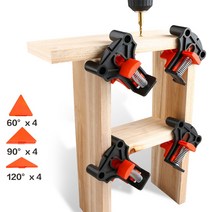 4pcs 나무 각도 클램프 60/90/120 학위 목공 코너 오른쪽 클립 DIY 고정 장치 손 도구 테이퍼 T 관절 플