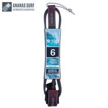 서핑리쉬Ananas Surf Pro 시리즈 서핑 보드 가죽 끈 7 피트. 213 Cm. 발목 커프 발 다리 로프 안전 코드 7, 06 Black