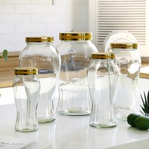 인삼주 과일주 투명 유리재질 술담는 담금주 병, 1300ml
