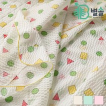 여름 냉감 시어커서 소재 짱구 원형 패턴 이불 단품 SS, 민트