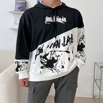 남성 오버핏 스케치 힙합후드티 3컬러 오버핏후드티