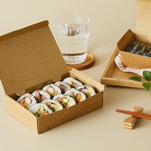 (PR)김밥한줄 도시락 400개 크라프트 일회용 도시락 포장용기, 김밥한줄
