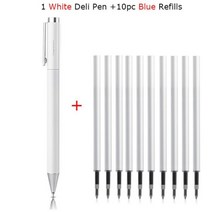 샤오미-델리 메탈 젤 펜 롤러볼 볼펜 0.5MM, with 10Blue Refill_3, 1개