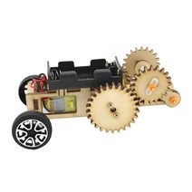 GHSHOP 나무 과학 실험 키트 DIY 조립 개발 기술 기어 셔틀 버스 학습 교육 모델 자동차 학교 프로젝트 물리학, 완성된 크기 135x80x55mm, 활기 없는, 나무 블랙