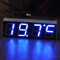 LED전광판 미니 자동차 디지털 시계 온도계 전압계 3 IN 1 미터 전자 인테리어 LED 디스플레이, [01] blue