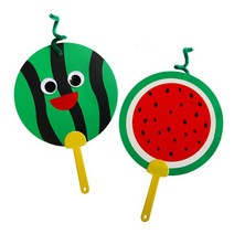 유니아트 수박 부채 만들기 재료 미술놀이 꾸미기, 3개