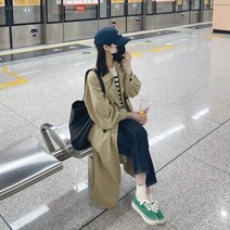 여자트렌치코트 여자봄코트 봄가을 여성을 위한 세련된 트렌치 코트 시리즈 오버 봄 가을 중간 길이