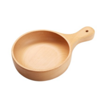 너도밤나무 손잡이 포케 우드볼 샐러드볼 일본 식기, 진한색