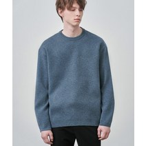 DRAW FIT드로우핏 드로우 핏울 소프 PBT 라운드 니트 MELANGE BLUE WOOL SOF ROUND KNIT 424430