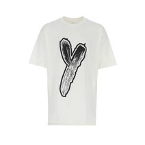 23SS Y3 YAMAMOTO 화이트 코튼 오버사이즈 티셔츠 HY1272 OFFWHITE