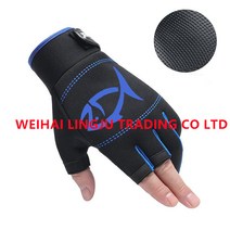 dawa 낚시 전용 장갑 방수 미끄럼방지장갑 3커트장갑+낚싯줄을 증정하다, 블루