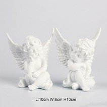 키덜트 홈 장식 유럽 로마 기둥 흰색 천사 입상 동상 사무실 책상 장식품, White angel