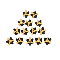 골프화 스파이크 교체 부품 새로운 14pcs 옐로우 + 블랙 골프 신발 스파이크 교체 챔피언 클리트 나사 아디다스 훈련 보조 액세서리 용 빠른 트위스트 발 호환