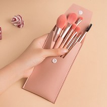디베스트 메이크업 브러쉬 풀셋트 가죽케이스, 핑크