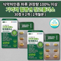 코오롱제약 두뇌 뇌 기억력 혈행 엔 징코 플러스 은행잎추출물 150mg 비타민 아연 7중 복합 기능성 식약처 인증 기억 혈행 기능 개선 뇌 세포 건강 기능 식품 영양제 30정, 2개
