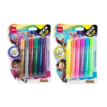 DELI 반짝이풀 12ml 6색, 형광6색 71301