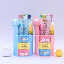 10000 몰랑이문구세트 원형서랍꽂이 어린이 유치원 초등학생 졸업 입학 학용품단체선물 답례품, 블루