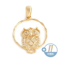 [비앤비골드]14K18K 라운드 부엉이 큐빅 펜던트 JNP26900