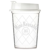 티스카페 리유저블 투명 미니텀블러 그릴체크, 화이트, 340ml