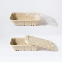 [업체발송] [사각호환S] 펄프 용기 1칸 1350ml 300개 1KW6131 + [사각호환S] PLA 뚜껑 300개 1KP6230, 단품