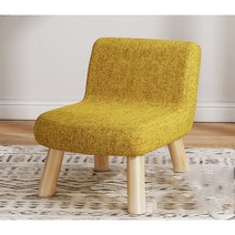 Apnoo 패브릭 원목 등받이 스툴 화장대 보조의자, 1, 노란색