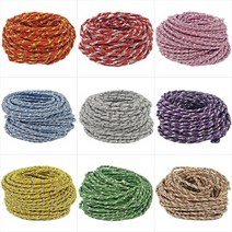 꽈배기끈 꽈배기줄 13종 (3mm x 9M), 은색+초록