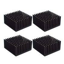 알루미늄 히트 싱크 4pcs 40x40x20mm 냉각 핀 라디에이터 냉각 GPU를위한 방열판, Black, 01 BK