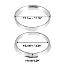 타이어보관XAutohaux 2 개 OD 60.1 73.1 72.6mm ~ ID 57.1 56.1 64.1mm 알루미늄 합금 자동차 허브 중심 링, 05 73.1-66.1