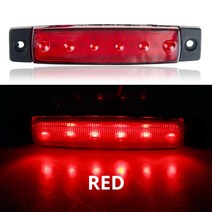 차량용 외부 조명 LED 12V 24V 6 SMD 버스 트럭 사이드 마커 표시기 Led 트레일러 라이트 경고 후면 램프, 한개옵션1, 01 빨간_01 12V
