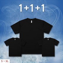 메쉬 반팔티 블랙3장 [1+1+1]