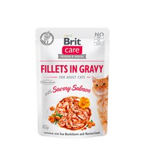 브릿 케어 캣 그레이비 파우치 85g 고양이 습식사료, 세이버리 연어