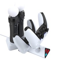 PS4 PRO 무브 핸들 충전 베이스 충전기 PS5 우측 체성 감각 듀얼 충전기, 1, 화이트PS5 충전기