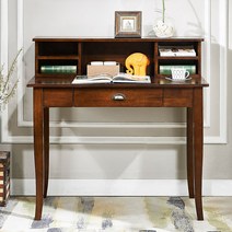 미국식 엔틱책상 고급가구 아메리칸 서재책상 엔틱가구 사무용 클래식, 1.2m 책상+책장 딥 호두