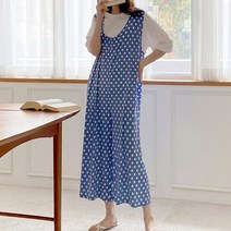 퍼니걸스 6660 뷔스티에 도트 땡땡이 와이드 점프 슈트