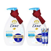 도브 바디워시 젠틀스크럽 1L x 2개+치약2개