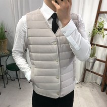 남자 여자 경량 V넥 빅사이즈 패딩조끼