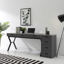 1800 서재 가구 스틸프레임 책상서랍세트 PC다이 입식 프린터받침대 노트북, 멀바우