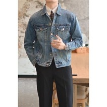 HXT 남성 데님 자켓 루즈핏 블루종 캐주얼 점퍼 베이직 간절기 춘추 패션