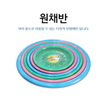 원형채반 플라스틱원형채반 물빠짐거치대, 하늘색