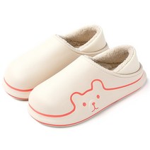 큐티레이디 겨울 여성 털 실내화 사무실 거실 슬리퍼, 245-250, 화이트, 1개