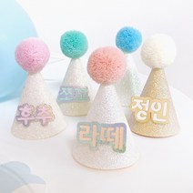 소소펫토리 강아지 고깔 생일모자 고양이 파티 아이돌 이름표 네임택, 화이트블루